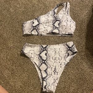 Snake Print Bikini Top and Bottoms
